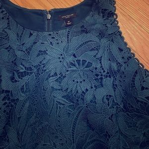 Ann Taylor Teal Lace Top